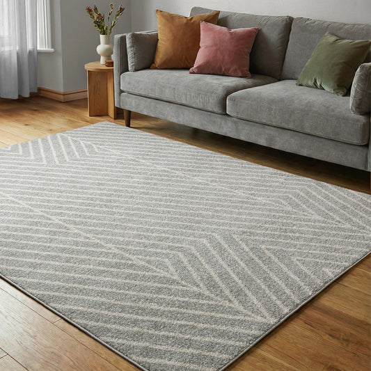 Muse Grey Linear Rug MU09 - Love-Rugs alternate image