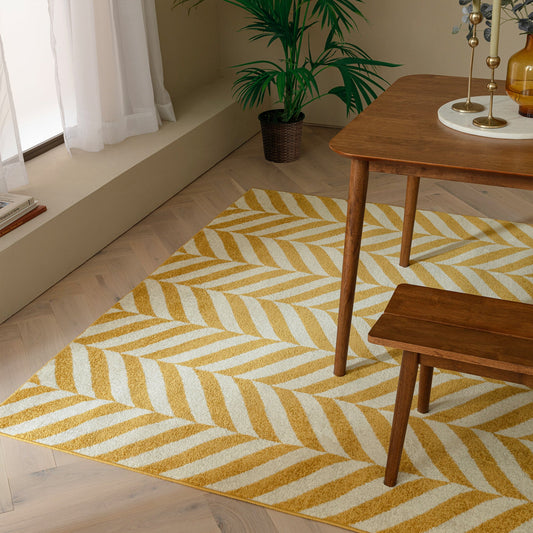Muse Yellow Chevron Rug MU08 - Love-Rugs alternate image