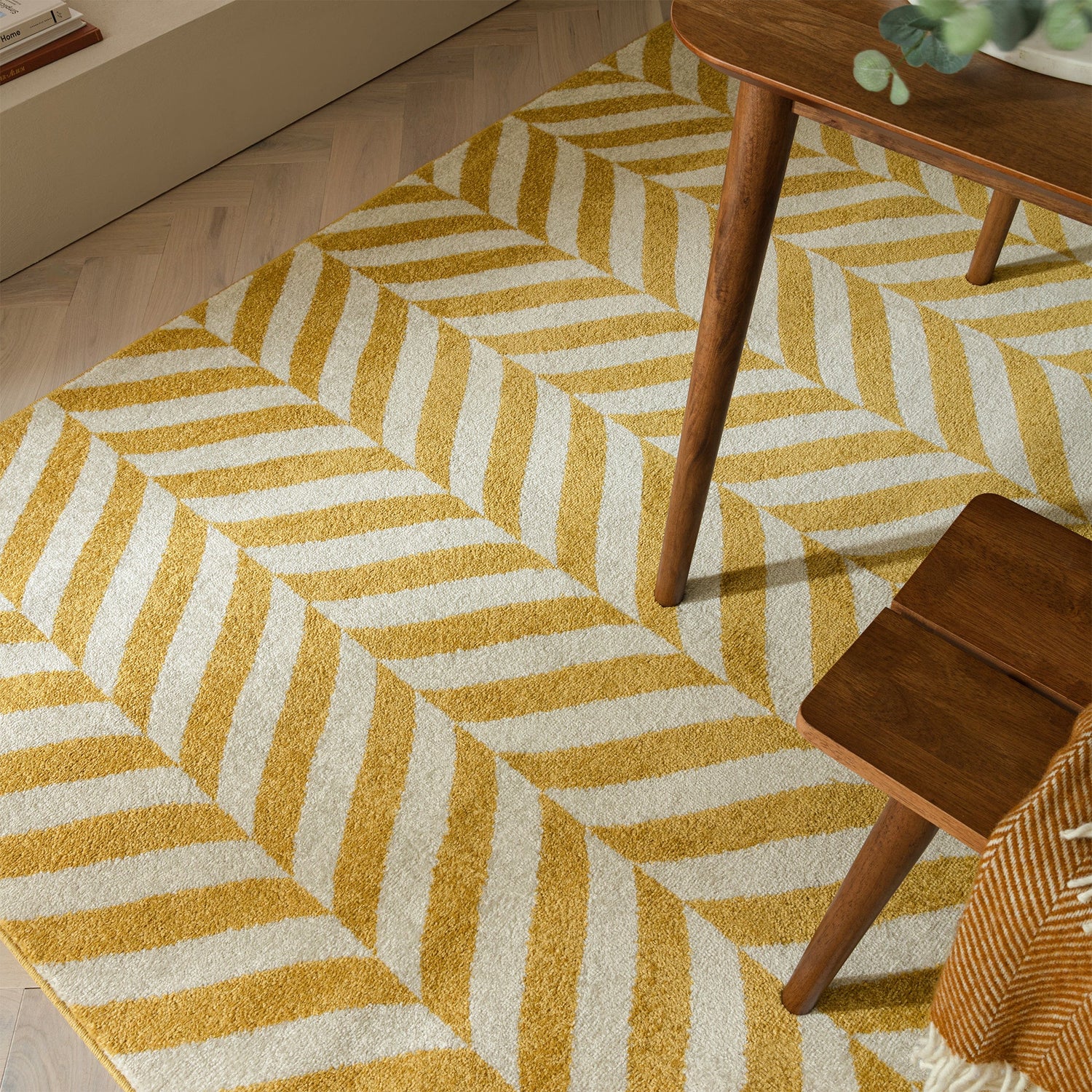 Muse Yellow Chevron Rug MU08 - Love-Rugs