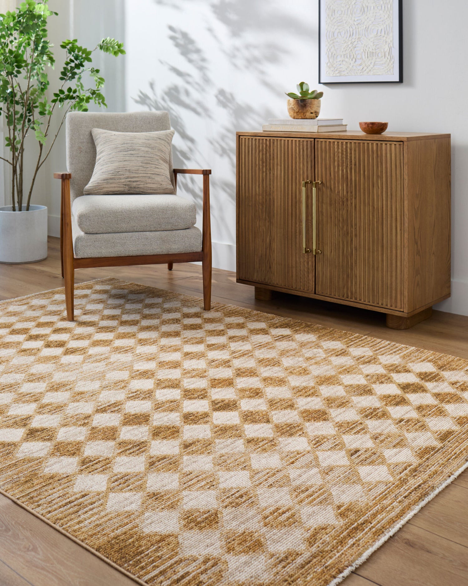 Myrtle Avenue Galey Alix x Livabliss Scandi Geometric Mustard/Cream GAMY2304 Rug - Love-Rugs