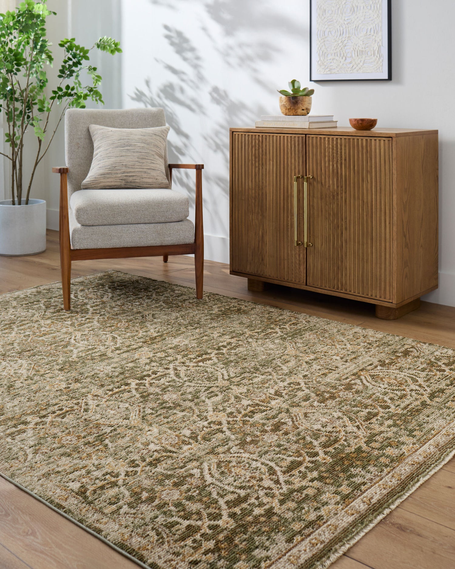 Myrtle Avenue Galey Alix x Livabliss Vintage Traditional Oriental Boho Olive/Cream GAMY2305 Rug - Love-Rugs