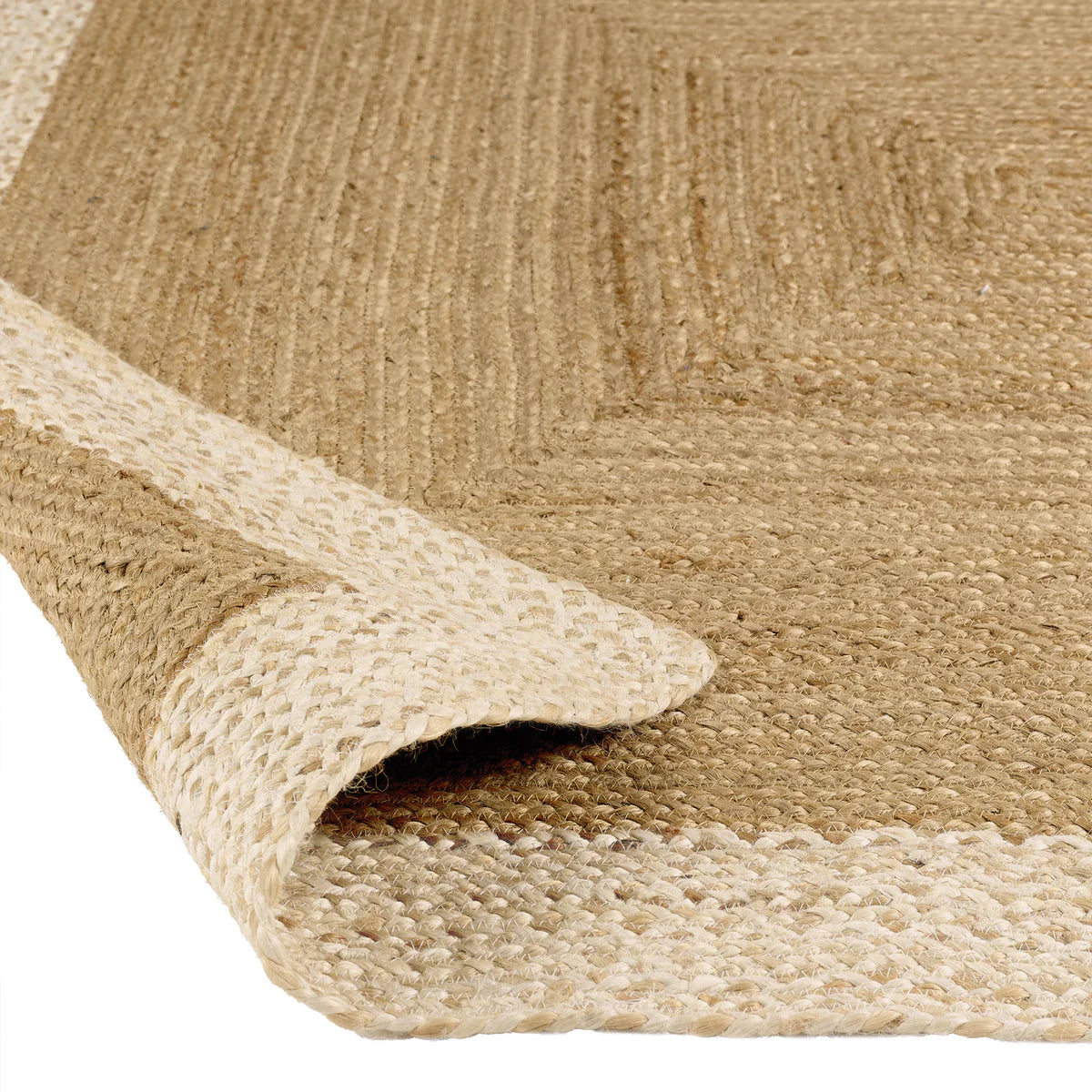 Origins Jute Border Natural White Runner Rug