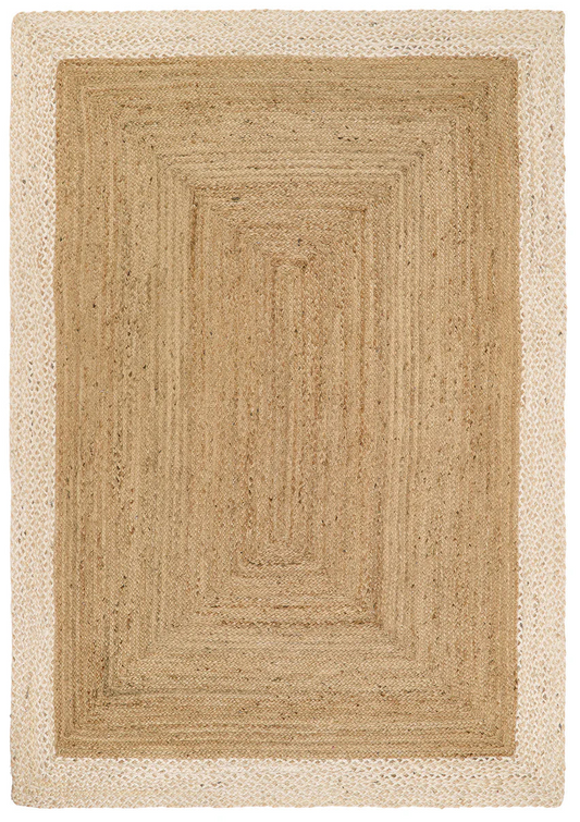 Origins Jute Border Natural White Rug
