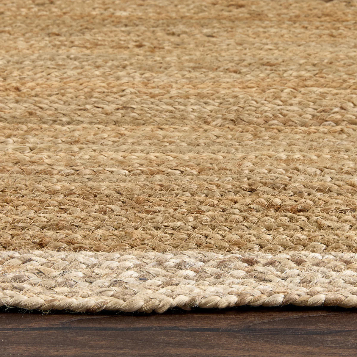 Origins Jute Border Natural White Round Rug