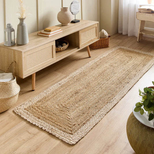 Origins Jute Border Natural White Runner Rug alternate image