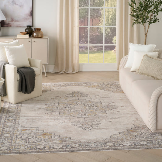Nourison Antique Fusion ANF01 IVCHA Ivory Charcoal Rug - Love-Rugs alternate image