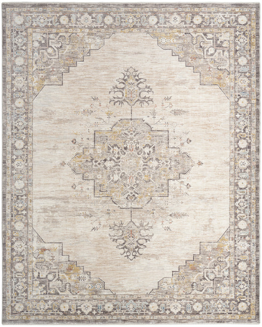 Nourison Antique Fusion ANF01 IVCHA Ivory Charcoal Rug - Love-Rugs