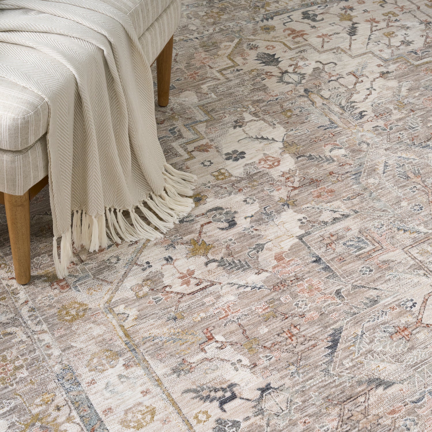 Nourison Antique Fusion ANF02 IVMTC Ivory Multicolour Rug - Love-Rugs