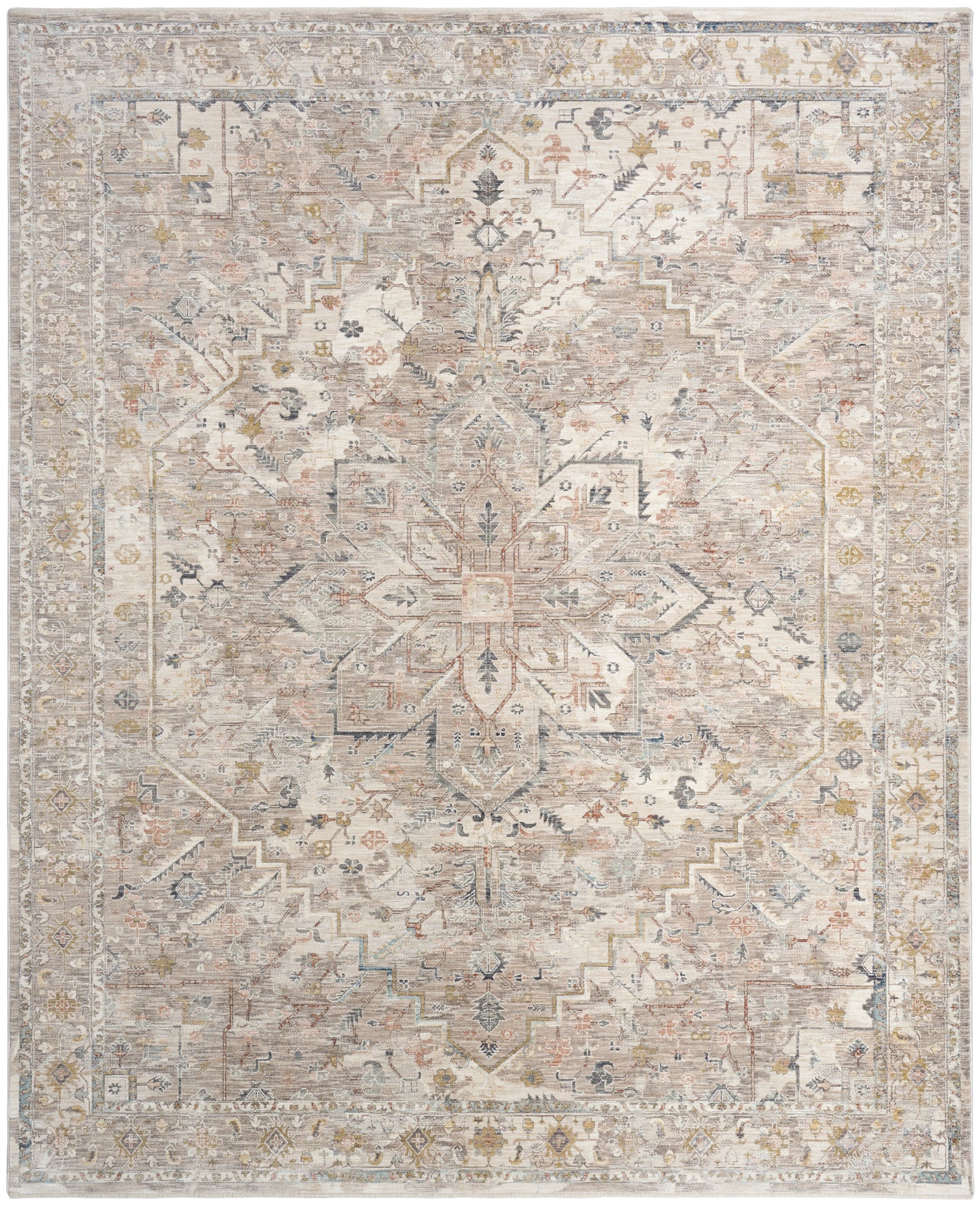 Nourison Antique Fusion ANF02 IVMTC Ivory Multicolour Rug - Love-Rugs