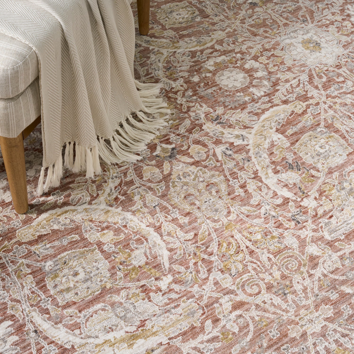 Nourison Antique Fusion ANF03 BRICK Rug - Love-Rugs