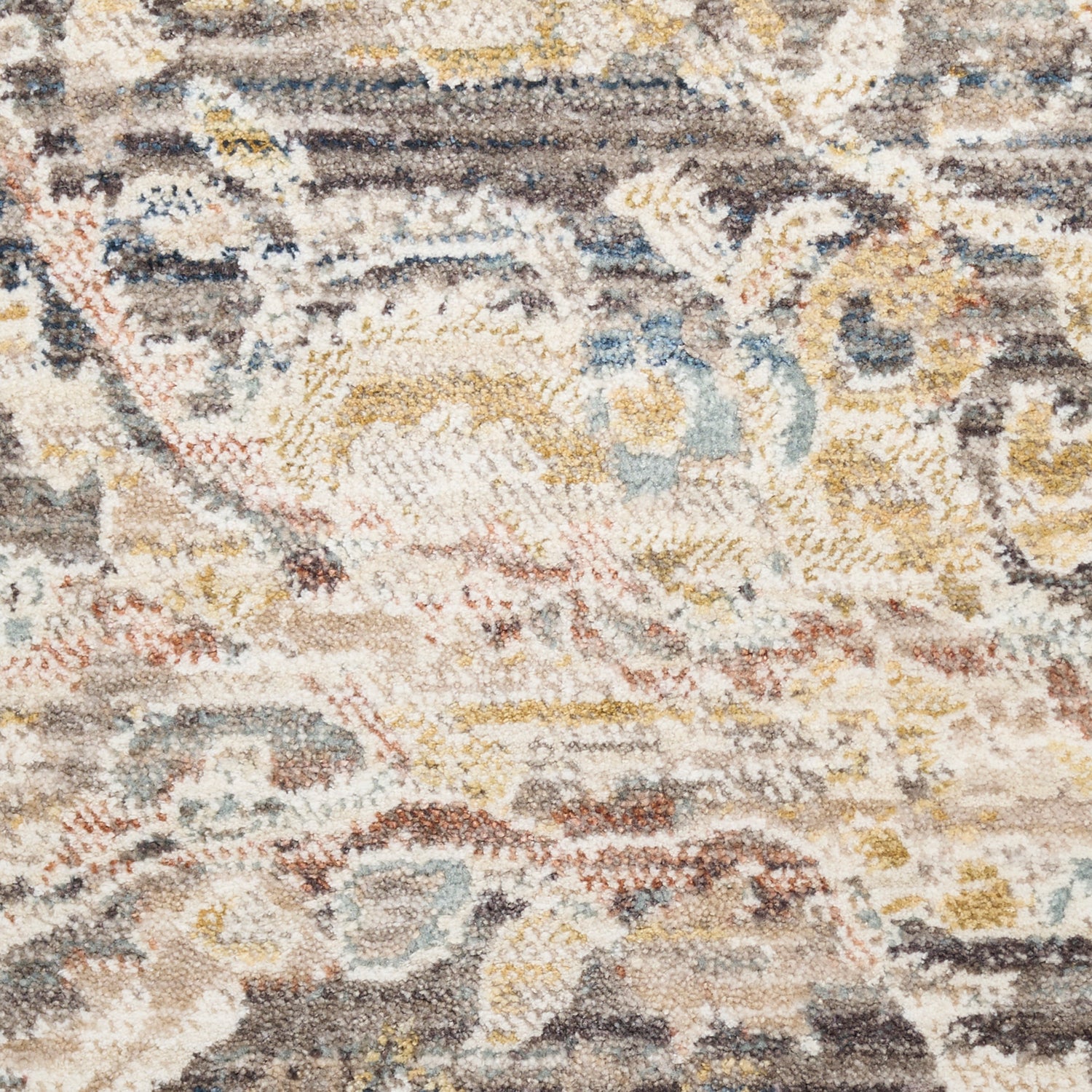 Nourison Antique Fusion ANF03 CHAMT Charcoal Multicolour Rug - Love-Rugs
