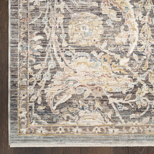Nourison Antique Fusion ANF03 CHAMT Charcoal Multicolour Rug - Love-Rugs