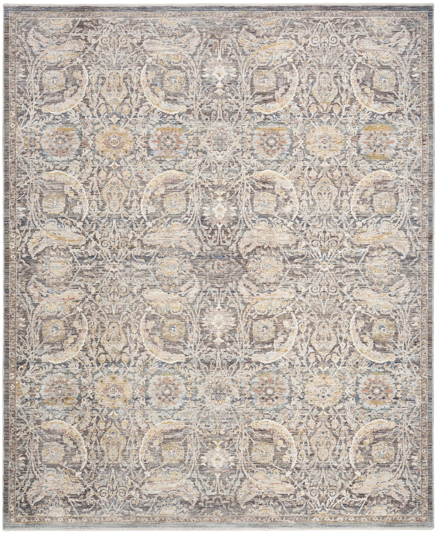 Nourison Antique Fusion ANF03 CHAMT Charcoal Multicolour Rug - Love-Rugs