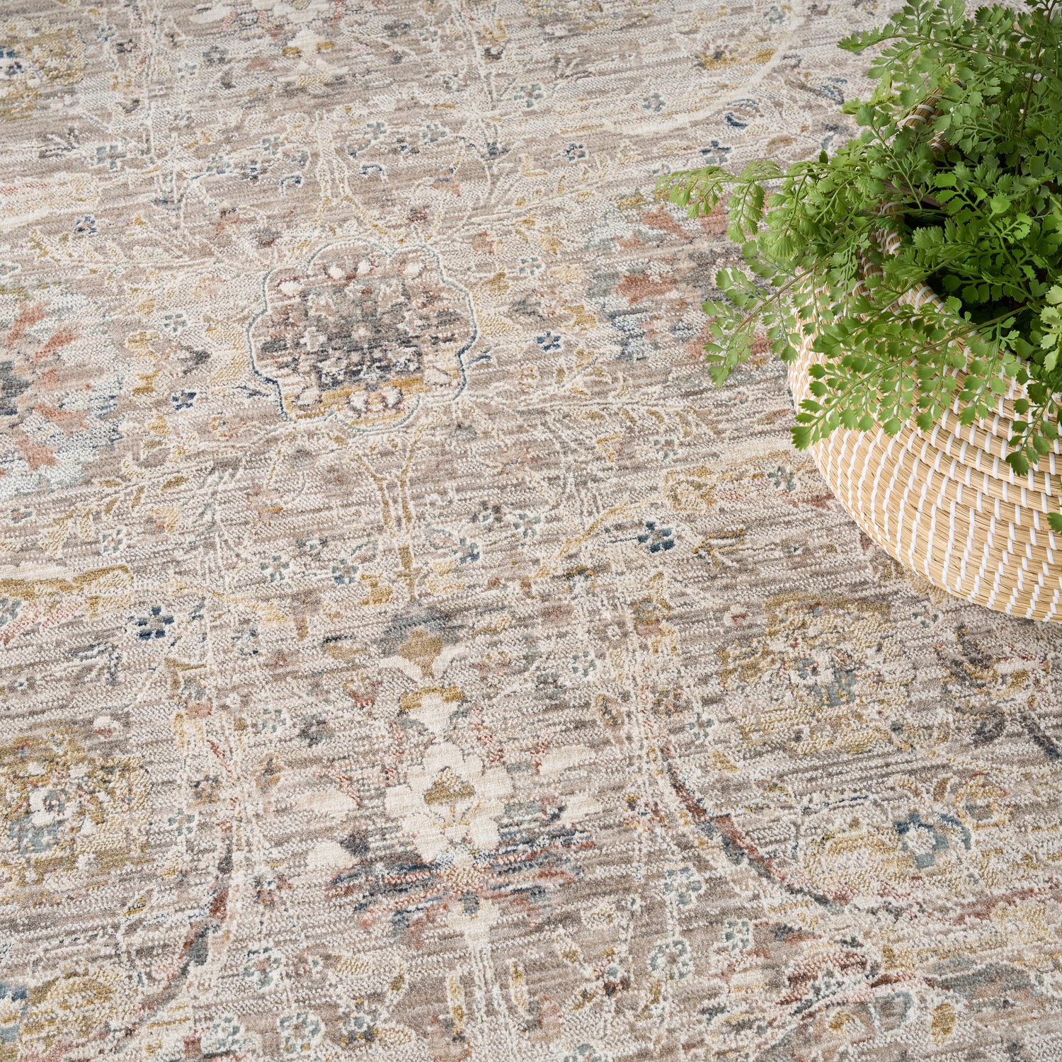 Nourison Antique Fusion ANF03 LTGRY Light Grey Rug - Love-Rugs