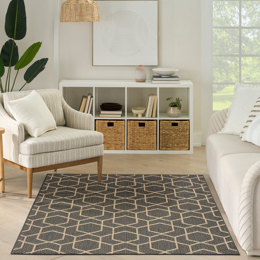 Nourison Horizon Indoor Outdoor HOZ01 Charcoal Rug - Love-Rugs alternate image