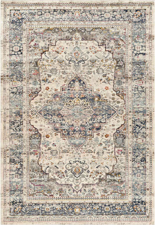 Nourison Vintage Kashan VKA07 Ivory / Blue Rug - Love-Rugs