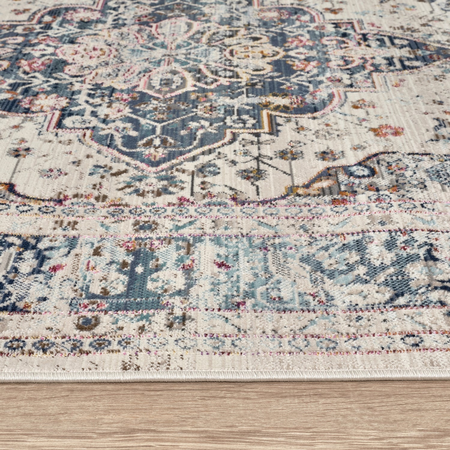 Nourison Vintage Kashan VKA07 Ivory / Blue Rug - Love-Rugs