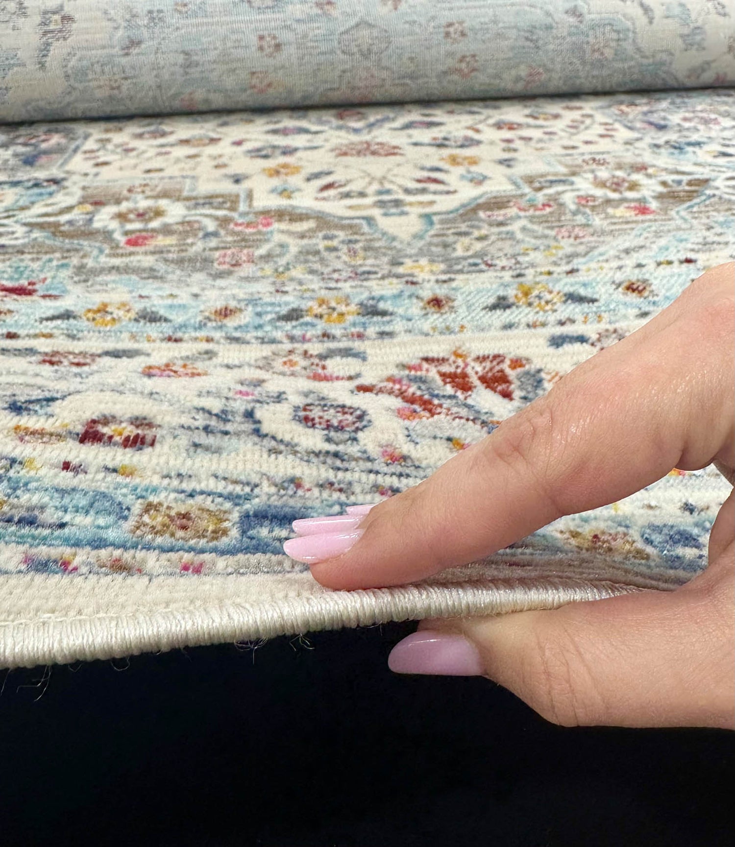 Nourison Vintage Kashan VKA10 Teal Rug - Love-Rugs