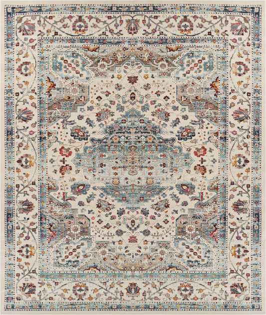 Nourison Vintage Kashan VKA10 Teal Rug - Love-Rugs