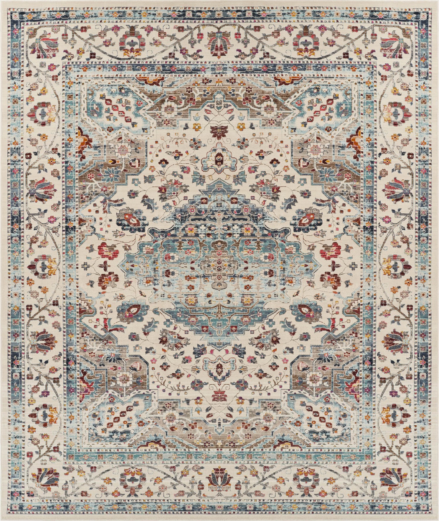 Nourison Vintage Kashan VKA10 Teal Rug - Love-Rugs