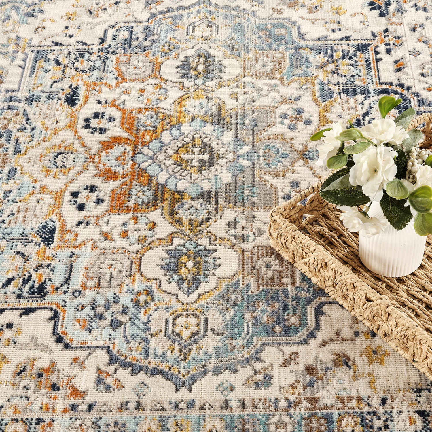 Nourison Vintage Kashan VKA12 Ivory Sage Rug - Love-Rugs