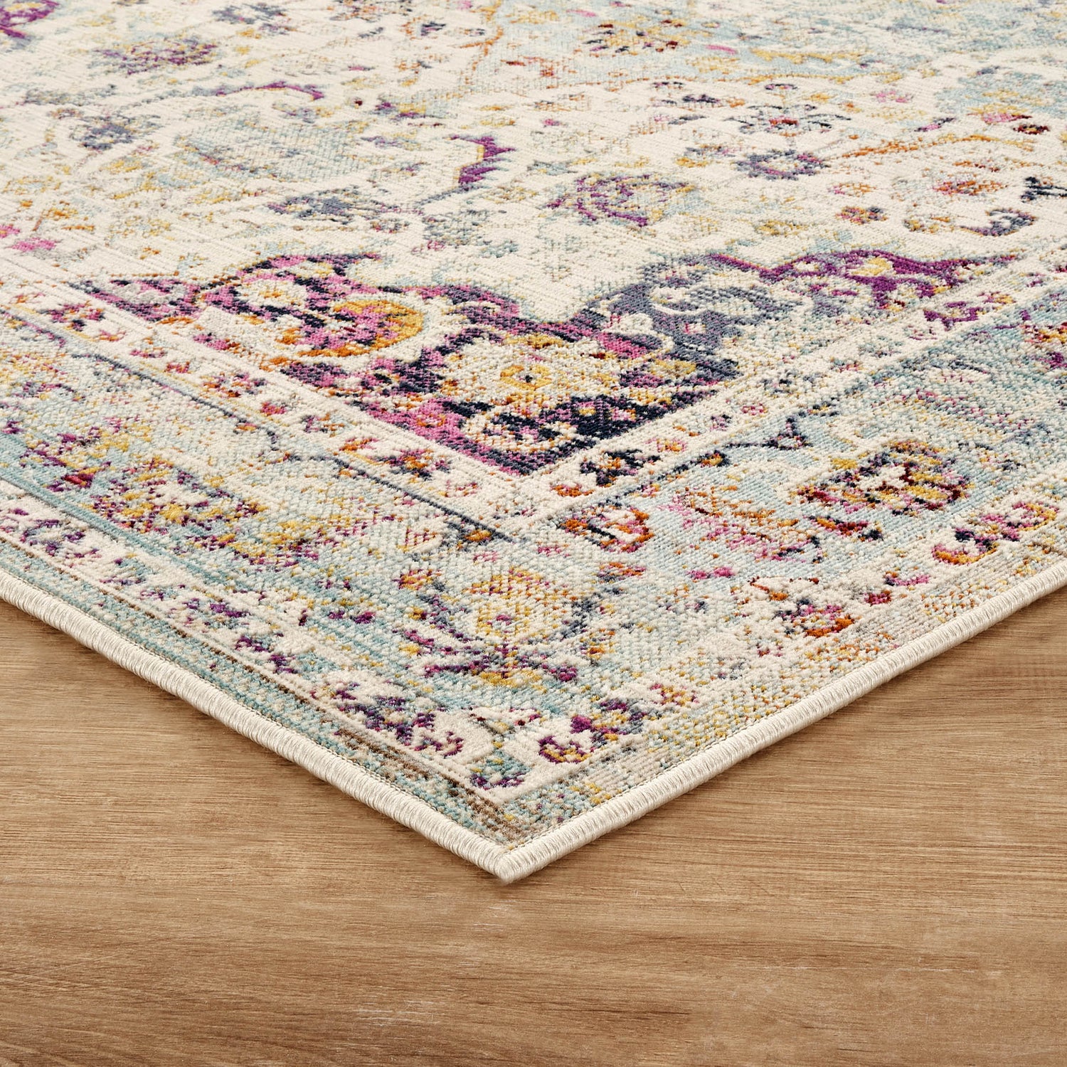 Nourison Vintage Kashan VKA13 Blue Gold Rug - Love-Rugs