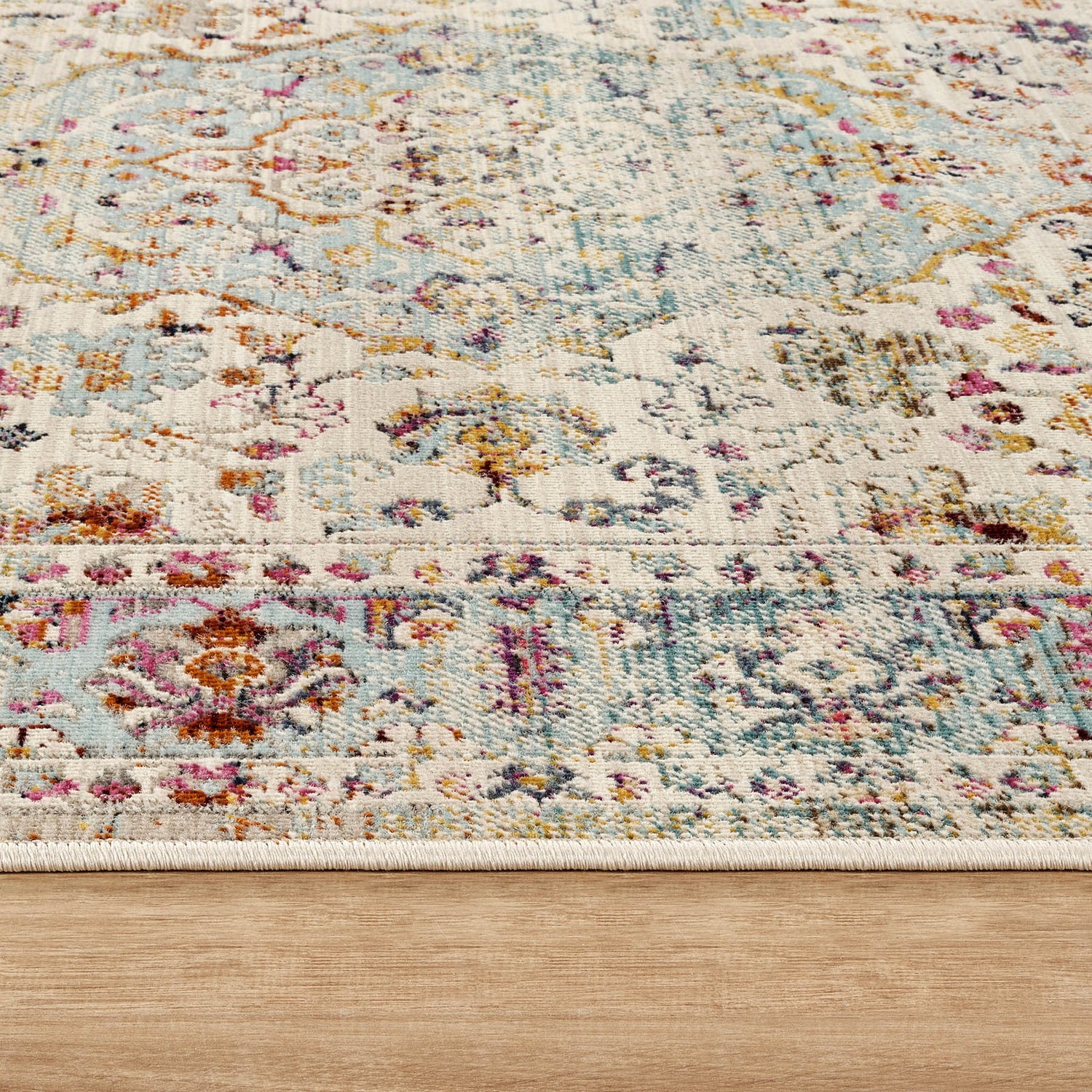 Nourison Vintage Kashan VKA13 Blue Gold Rug - Love-Rugs