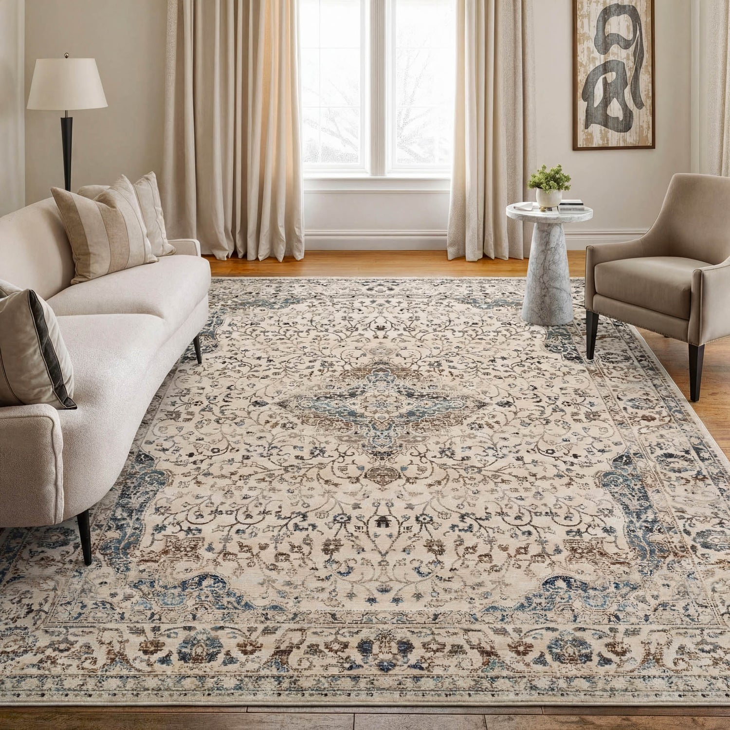 Nourison Vintage Kashan VKA14 Ivory Rug - Love-Rugs