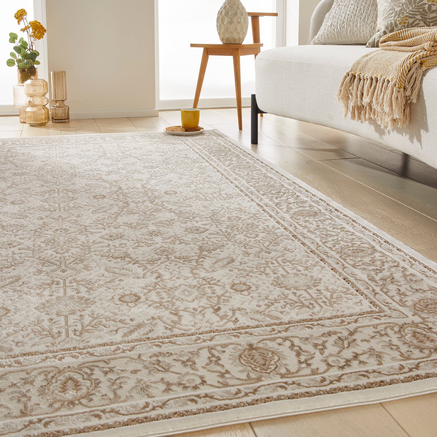 Olivia OLI104 GRYKHA Grey Khaki Rug - Love-Rugs