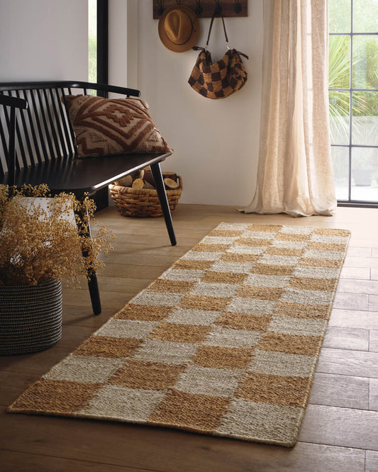 Origin Checkerboard Jute Natural Runner Rug - Love-Rugs alternate image
