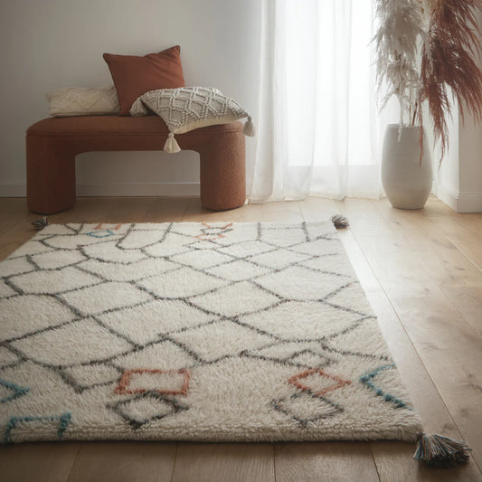 Origins Berber Knotted Chain Ivory/Multi Rug - Love-Rugs alternate image