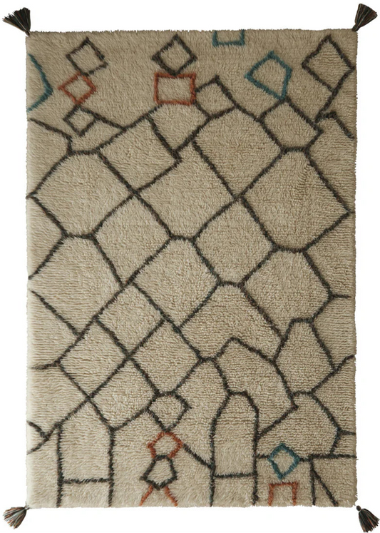 Origins Berber Knotted Chain Ivory/Multi Rug - Love-Rugs