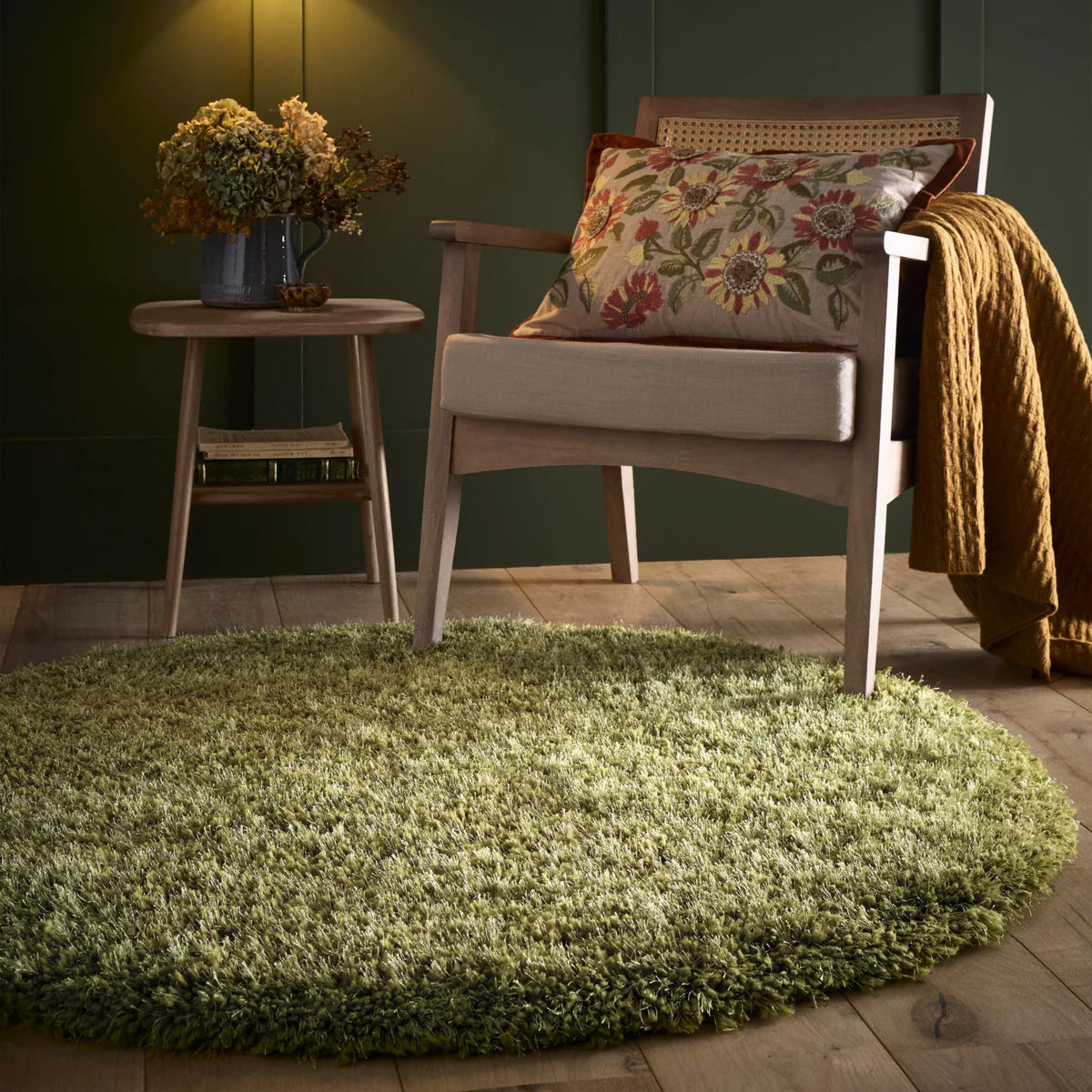 Origins Chicago Olive Round Rug - Love-Rugs