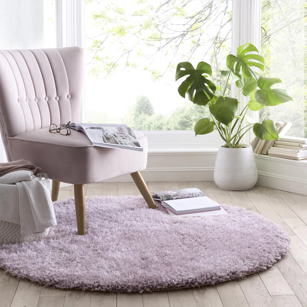 Origins Chicago Soft Lilac Round Rug - Love-Rugs
