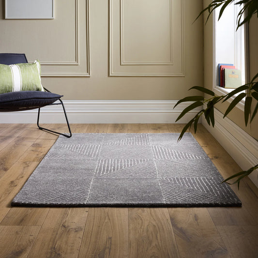 Origins Geometric Charcoal Rug - Love-Rugs alternate image