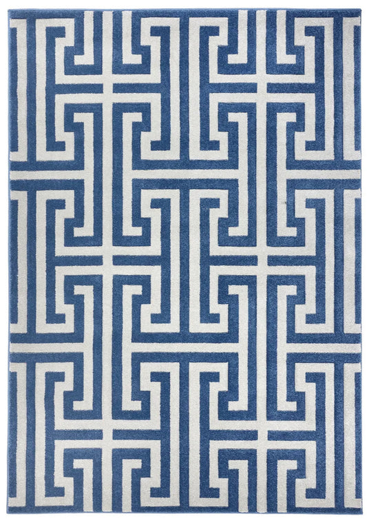 Origins Greek Key Navy/Grey Rug - Love-Rugs