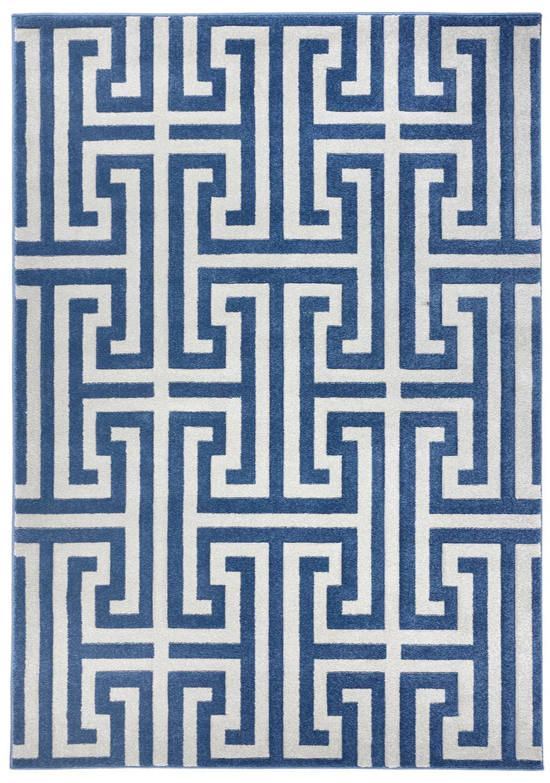 Origins Greek Key Navy/Grey Rug - Love-Rugs