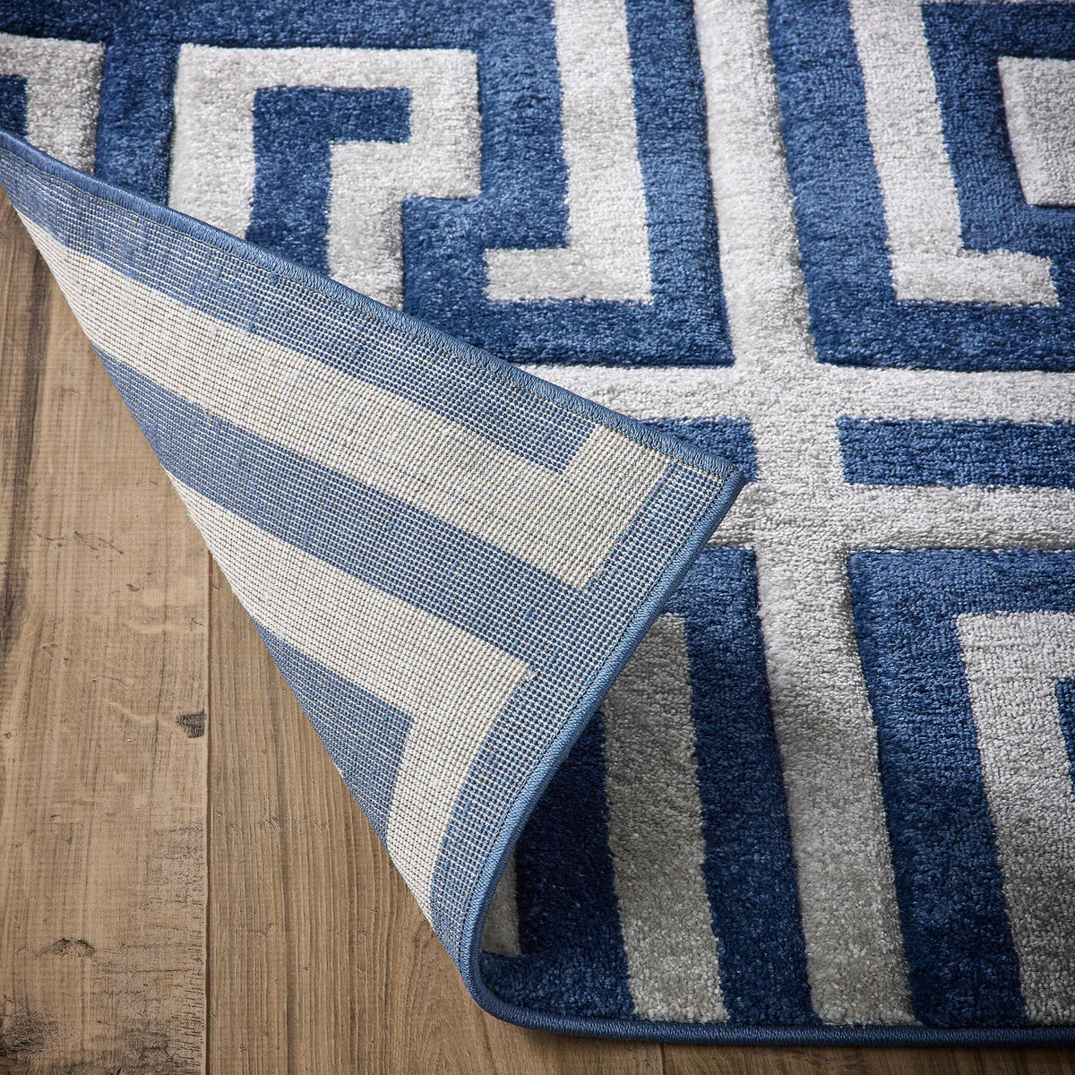 Origins Greek Key Navy/Grey Rug - Love-Rugs