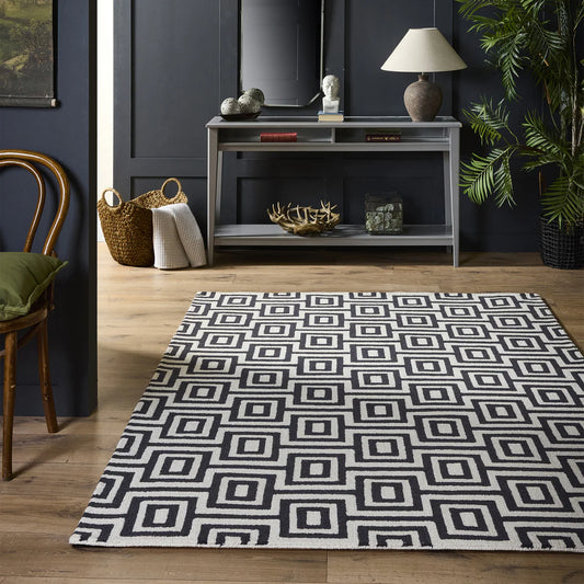 Origins Labyrinth Black/White Rug - Love-Rugs alternate image