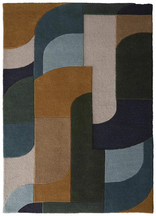Origins Retro Deco Blue Rug - Love-Rugs