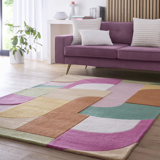 Origins Retro Deco Pink Rug - Love-Rugs alternate image
