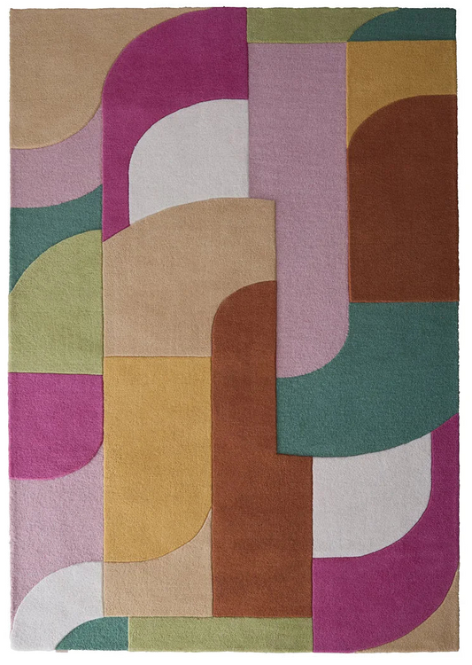 Origins Retro Deco Pink Rug - Love-Rugs