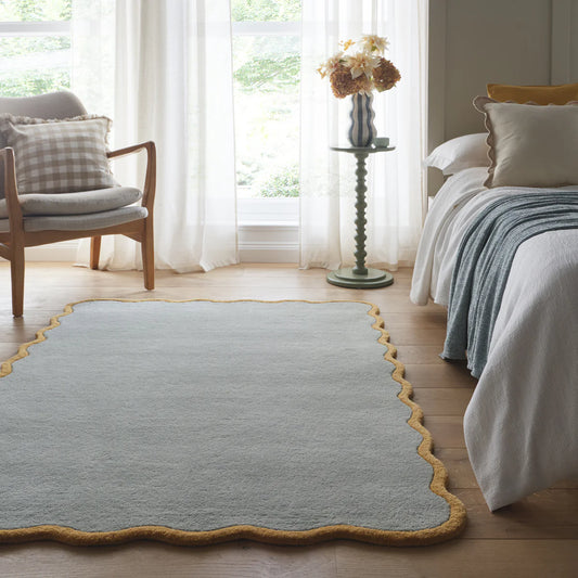Origins Scalloped Elsie Duck Egg/Ochre Rug - Love-Rugs alternate image