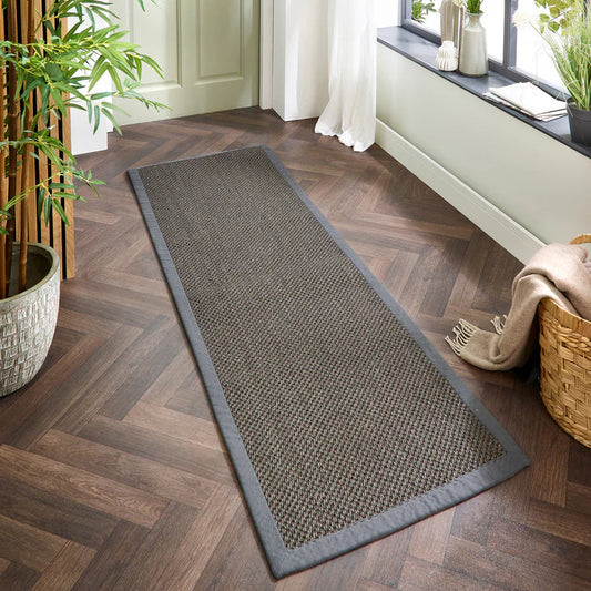 Origins Sisal Dark Grey with Grey Border Runner Rug - Love-Rugs alternate image