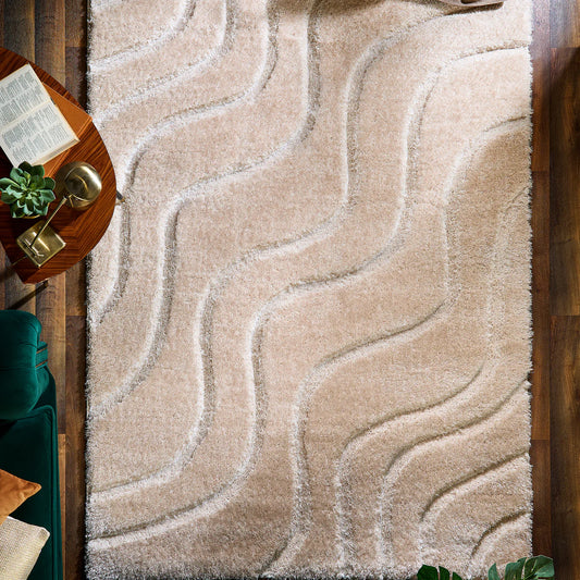 Origins Soft Carved Wave Cream Rug - Love-Rugs alternate image