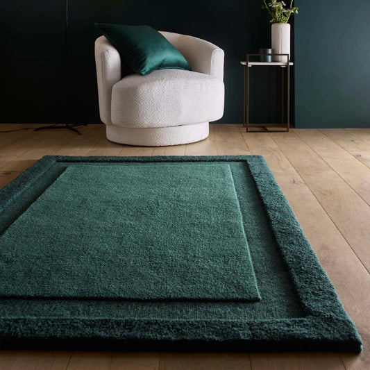 Origins Stacked Border Dark Green Rug - Love-Rugs alternate image