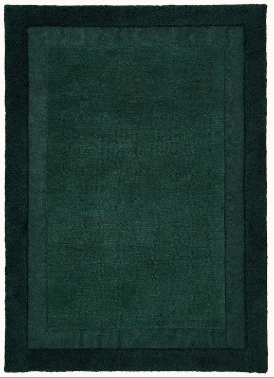 Origins Stacked Border Dark Green Rug - Love-Rugs