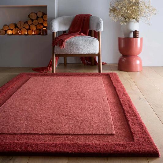 Origins Stacked Border Wine Red Rug - Love-Rugs alternate image