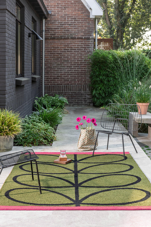 Orla Kiely Linear Stem Olive Outdoor 464407 Rug - Love-Rugs alternate image