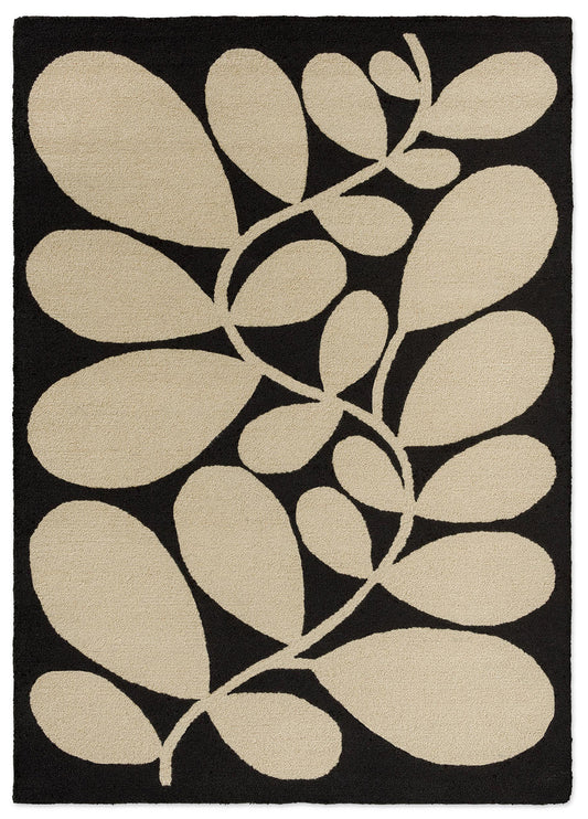 Orla Kiely Sycamore Black Outdoor 464205 Rug - Love-Rugs